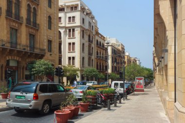 View of the historical buildings in Beirut Central District (Centre Ville) at summer sunny day.