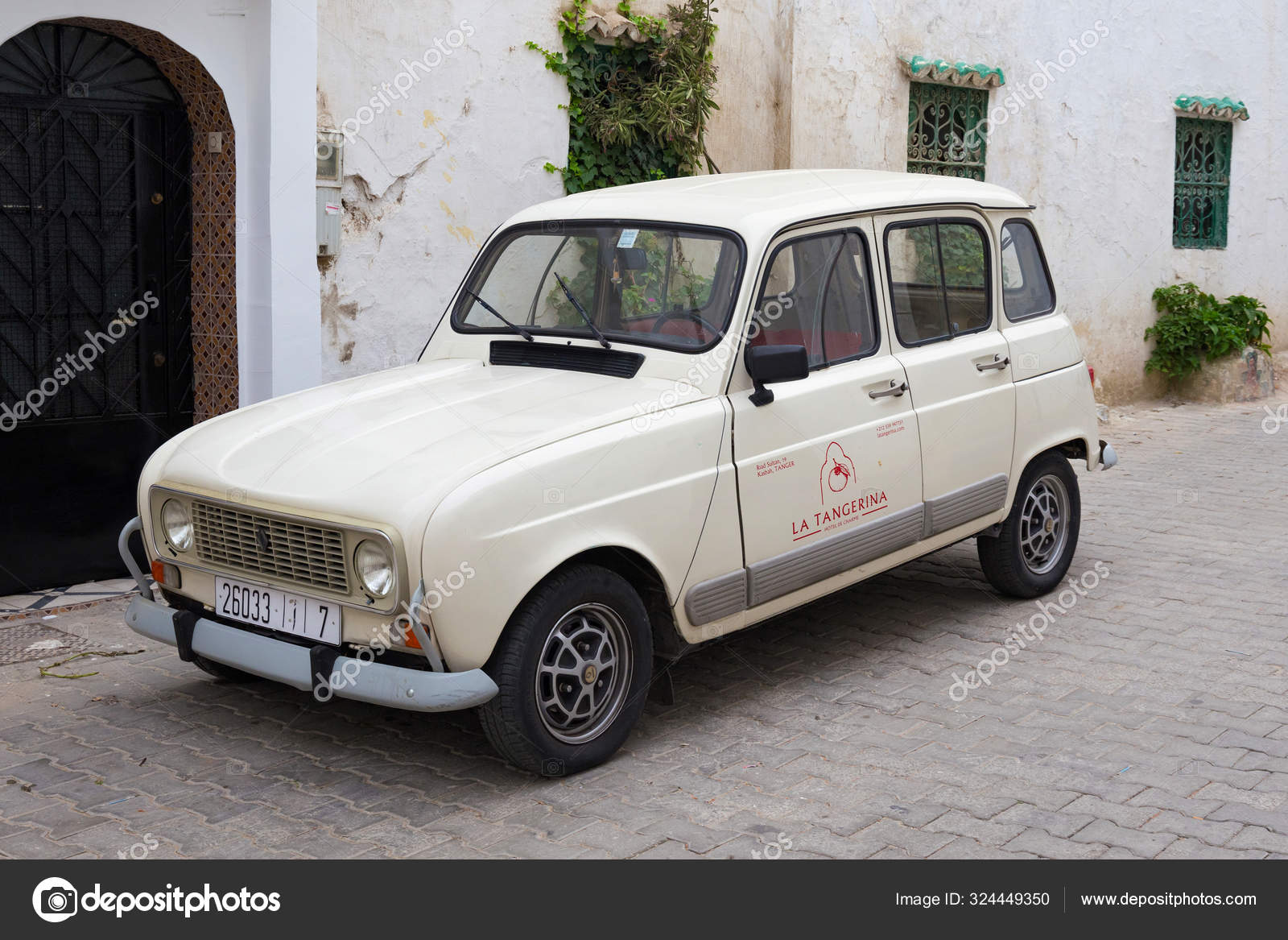 Renault 4gtl car in historical part of Tangier, Northern Morocco