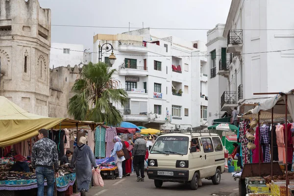 Tetouan 'daki El Ensanche bölgesinin manzarası, Fas' taki sözde İspanyol Protektorası zamanında planlanmış ve inşa edilmiştir (1913-1956).). — Stok fotoğraf