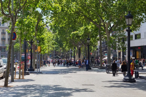 Barcelona Espanha Maio 2017 Vista Famosa Rua Praça Catalunha Centro — Fotografia de Stock