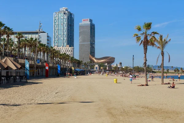 Barcelona Span Mayıs 2017 Akdeniz Kıyısındaki Barselona Şehir Plajının Manzarası — Stok fotoğraf