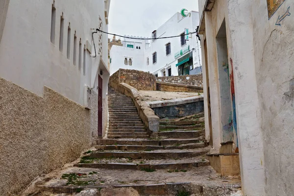 Tangier Marocco Maggio 2017 Vecchia Scalinata Pietra Nel Quartiere Tangeri — Foto Stock