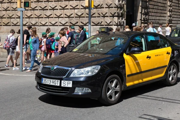 Barcelona España Mayo 2017 Vista Del Taxi Público Centro Barcelona — Foto de Stock