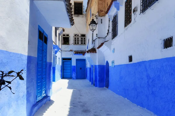 Vista Las Paredes Azules Del Barrio Medina Chefchaouen Marruecos Ciudad —  Fotos de Stock