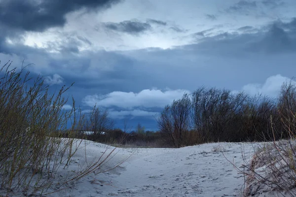 Вид Песчаный Берег Залива Парну Вечером Залив Северо Восточной Части — стоковое фото