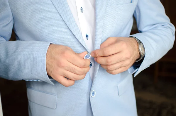 Blue Tuxedo Blue Tuxedo Fiance — Stock Photo, Image