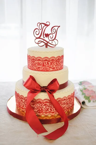 Wedding Cake Wedding Red Cake — Stock Photo, Image