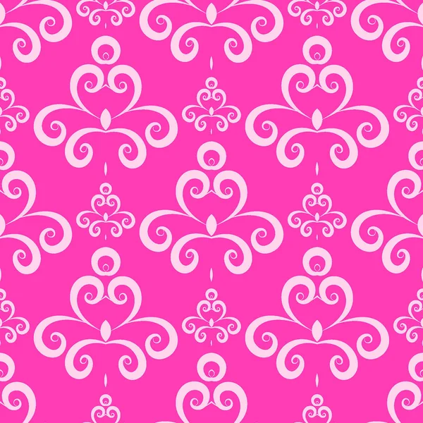 Illustration vectorielle abstraite d'ornement royal rose motif sans couture — Image vectorielle