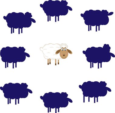 oyun bul kuzu vektör çizim aynı gölgesinde eğlenceli