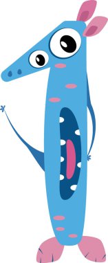 Bir canavar karikatür vektör çizim şekil