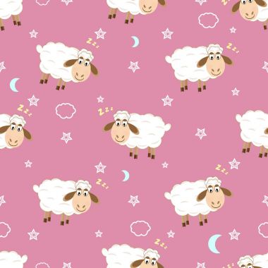 Bebek seamless modeli şirin koyun Dikişsiz desen vektör çizim