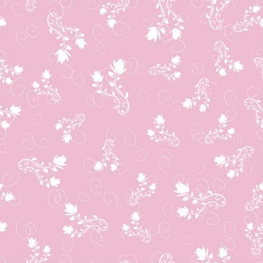 Nar vektör çizim narin çiçek seamless modeli