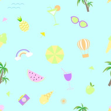 Yaz Dikişsiz desen vektör çizim