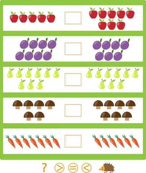 Jogo de matemática quebra-cabeça mais menos igual a ilustração vetorial —  Vetores de Stock