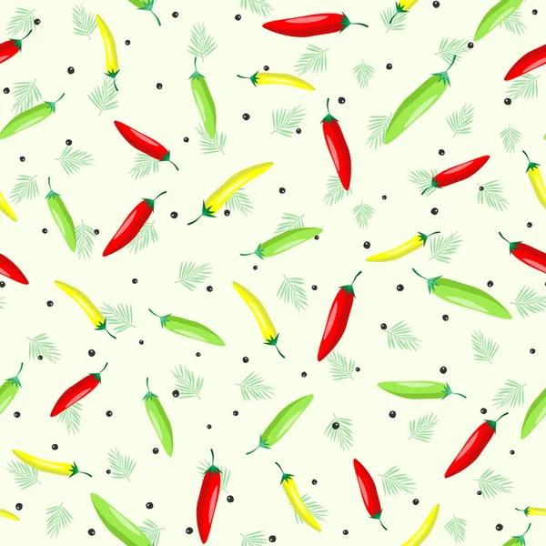 Chili vecteur de motif sans couture — Image vectorielle