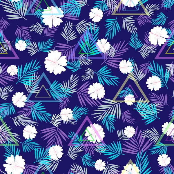 Seamless abstract pattern flower exotic tropic vector