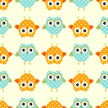 Şirin baykuş sorunsuz vektör desen