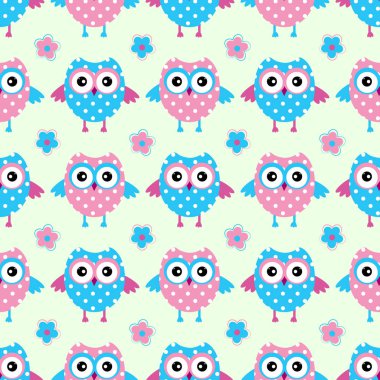 Şirin baykuş sorunsuz vektör desen