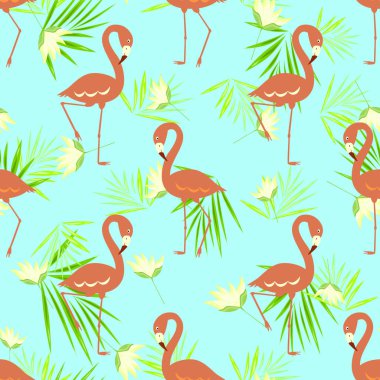 Seamless modeli pembe flamingo vektör