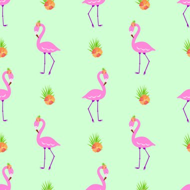 Seamless modeli pembe flamingo vektör