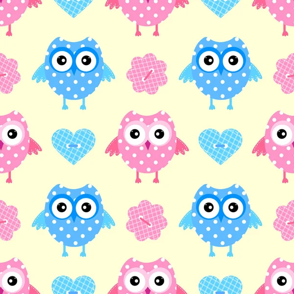 Owl sömlösa mönster vektor — Stock vektor