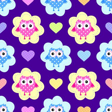 Baykuş Dikişsiz desen vektör