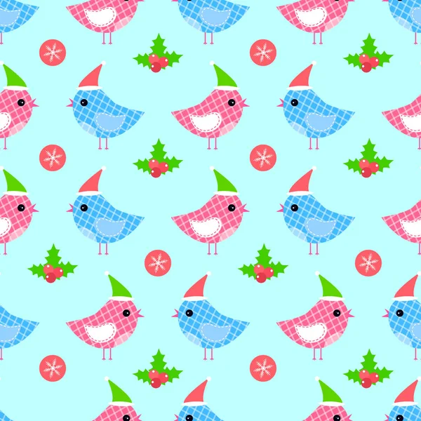 Uccello cartone animato Natale — Vettoriale Stock