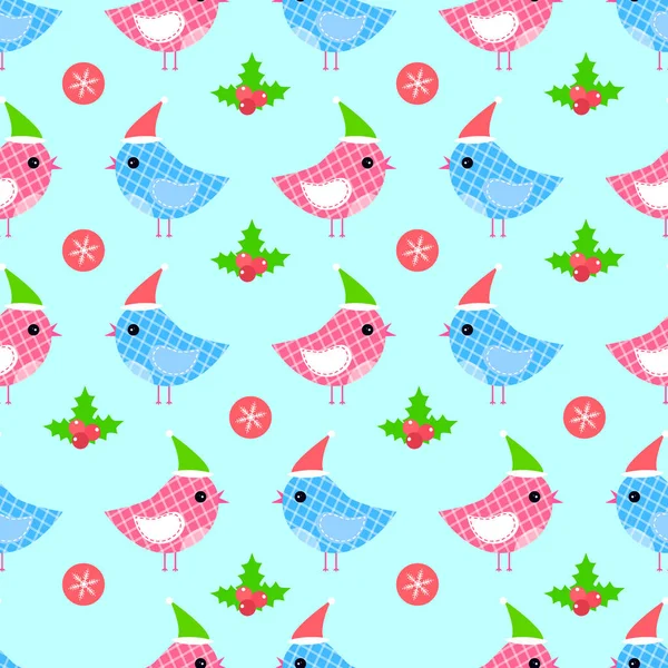 Navidad de dibujos animados de aves — Vector de stock