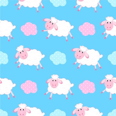 Şirin sorunsuz kuzu derisi çocuk vektör desen