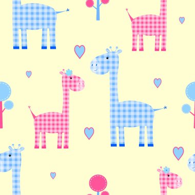 Sevimli zürafa Dikişsiz desen vektör