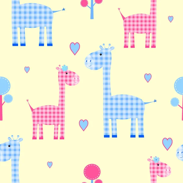 Cute giraffe seamless pattern vector — Stock Vector