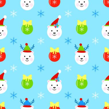 Oyuncak ayı Noel sorunsuz vektör desen