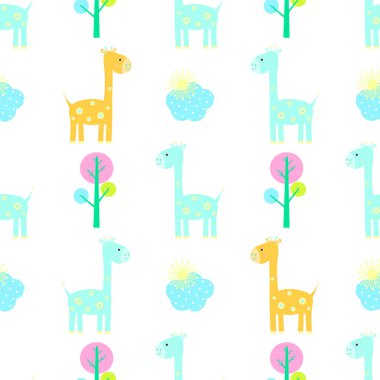Zürafa Dikişsiz desen vektör