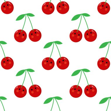 Kiraz çizgi film kesintisiz çocuksu vektör desen