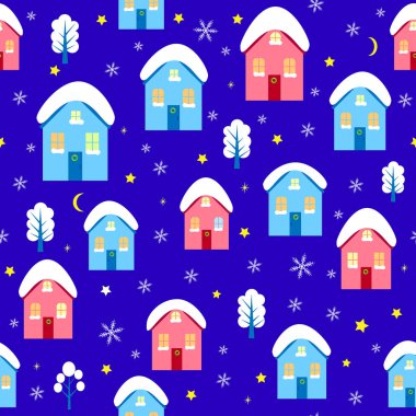 Ev Noel Dikişsiz desen vektör