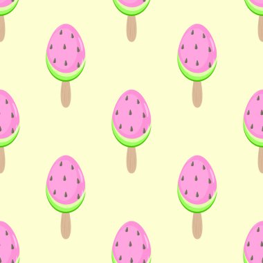  Dondurma karpuz Dikişsiz desen vektör