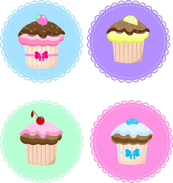 Baby cake set delicious — Stock Vector