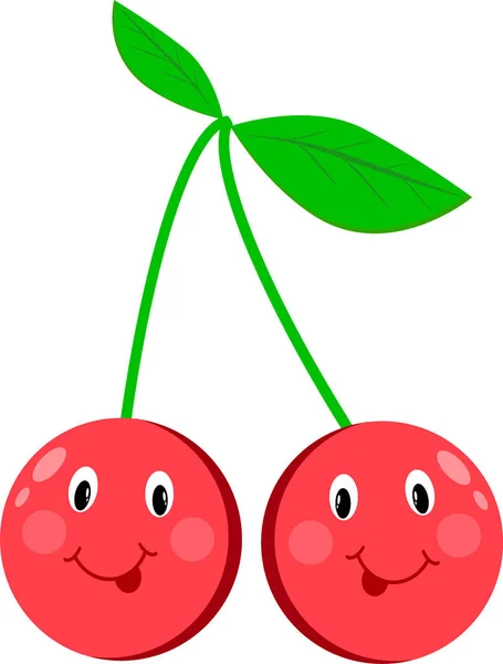 Cherry cartoon ogen geïsoleerde vector — Stockvector