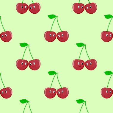 Kiraz karikatür Dikişsiz desen vektör