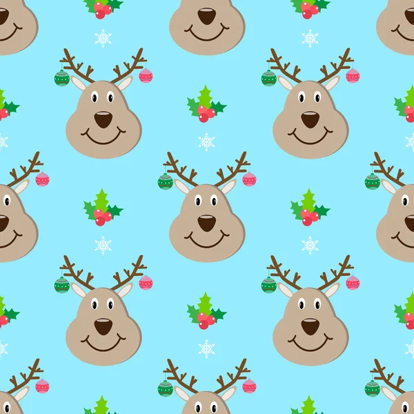 Geyik kafası yeni yıl kesintisiz tasarlamak vektör