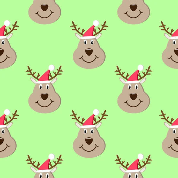 Kafa geyik Noel Dikişsiz desen vektör karikatür