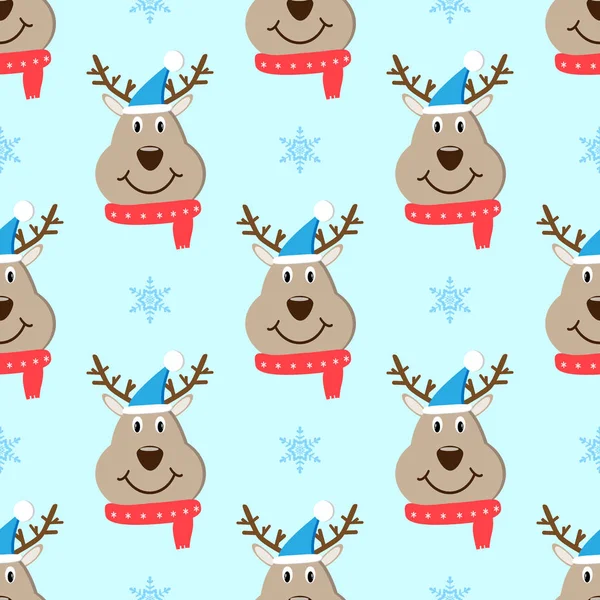 Kafa geyik Noel Dikişsiz desen vektör karikatür