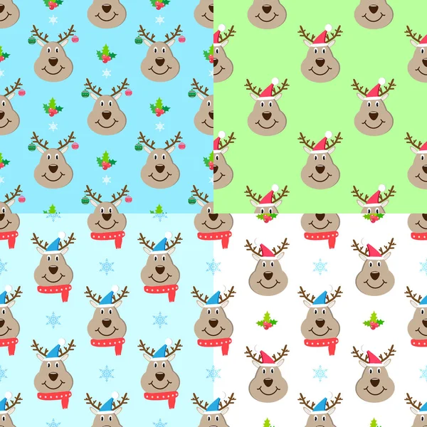 Geyik kafası yeni yıl seamless modeli küme