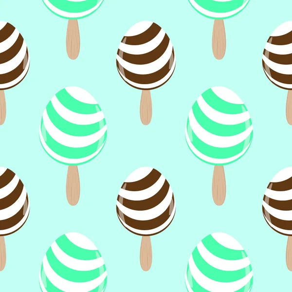 アイスクリームのシームレスなパターン ベクトル — ストックベクタ