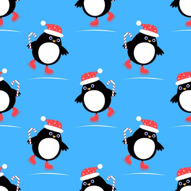 Paten Dikişsiz desen vektör penguen