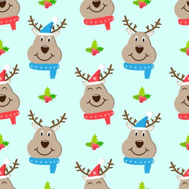 Baş geyik Dikişsiz desen vektör