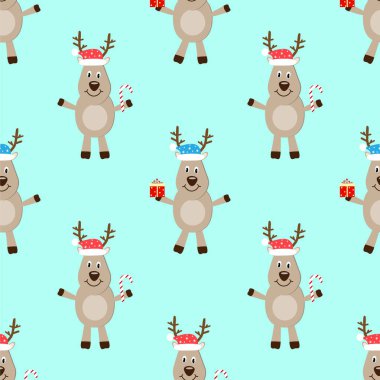 Geyik karikatür Dikişsiz desen vektör