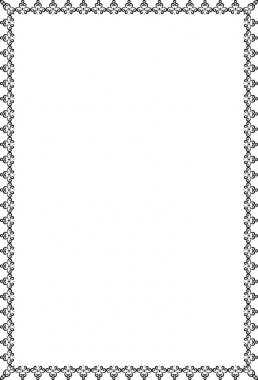 Kaligrafi vektör beyaz arka plan üzerinde siyah çerçeve curl