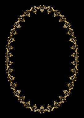 Siyah arka plan vektör üzerinde altın curl