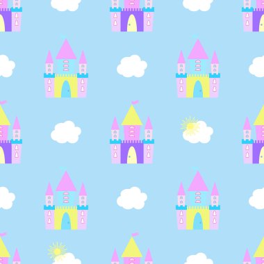 Fairytale kale Dikişsiz desen vektör